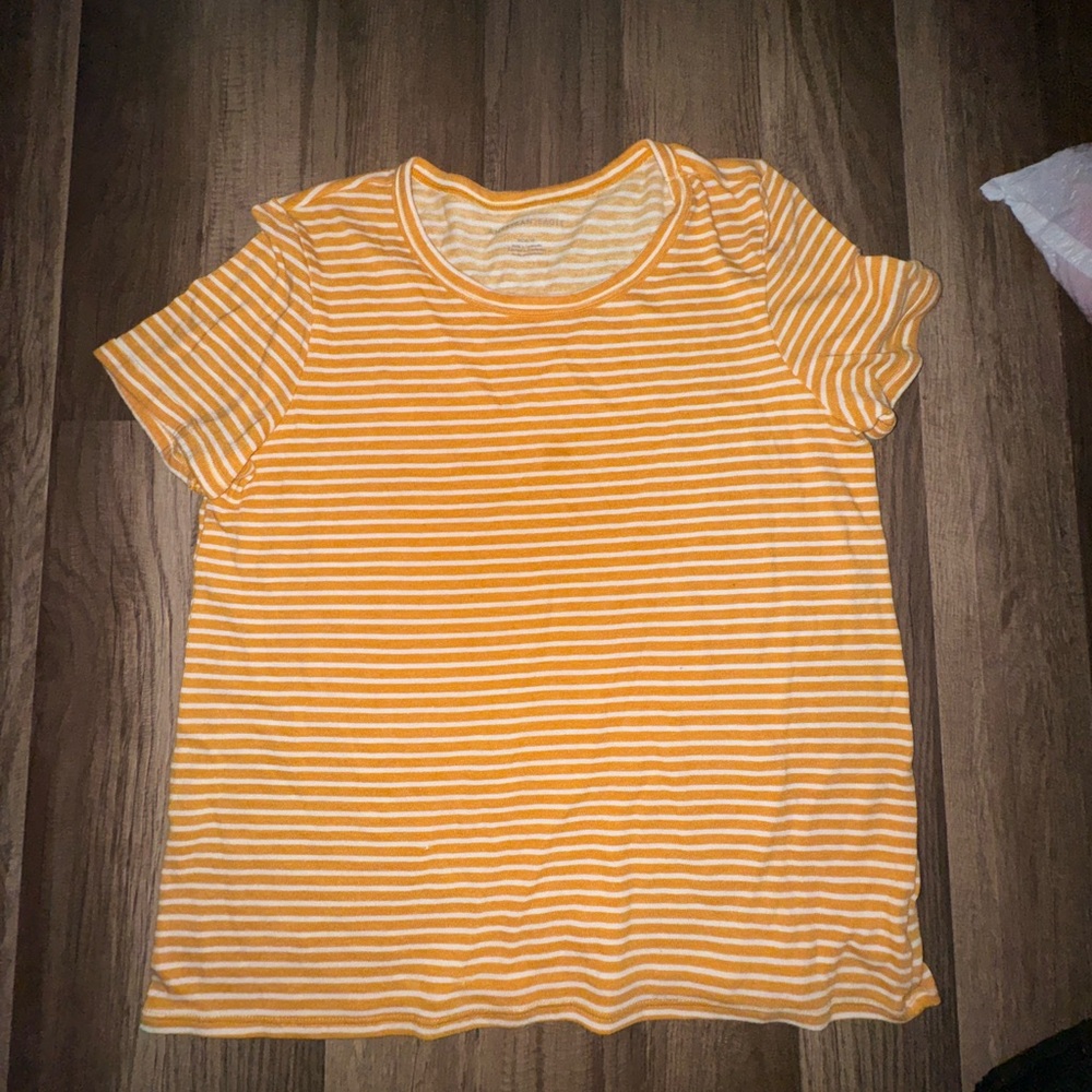 Yellow and white t-shirt